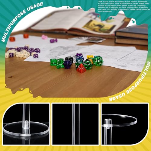 3 Pieces Acrylic Combat Risers for Flying Miniatures, 3 Different Heights Flyer Risers for Tabletop RPG Board Games Watch Jewelry Small Planters Figures Display