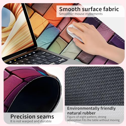 Large Gaming Mouse Pad, Full Keyboard Mat, Long Laptop Mousepad, Computer Mouse Mat for Home and Office, Anti-Slip Rubber Base, 31.5 x 11.5 Inches (Colorful) - color: Colorful