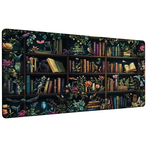 Witches Potions and Books Gaming Mouse Pad 35.4 x 15.7 Inches with Non-Slip Rubber Base, Smooth Cloth Surface Desk Keyboard Mat for Computer, PC, Laptop, Desktop - color: Witches Potions and Books