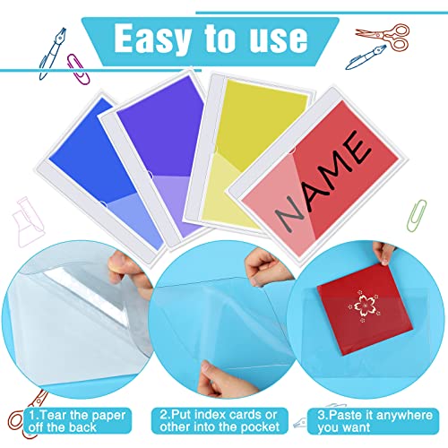 Chinco 30 Pcs Self Adhesive Pockets, Bin Labels for Storage Bins, Clear Pocket Label Sleeves, Plastic Index Card Holder with Top Open for Organizing Bins Box Drawer(9.9 x 7 Inches) - size: 9.9 x 7 Inches