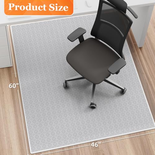 KMAT Office Chair Mat, 46x60in Heavy Duty Hardwood/Tile Floor Protector, Computer Desk Mat for Rolling Chairs, Work, Study, Office, White - color: White, size: 46"x60"