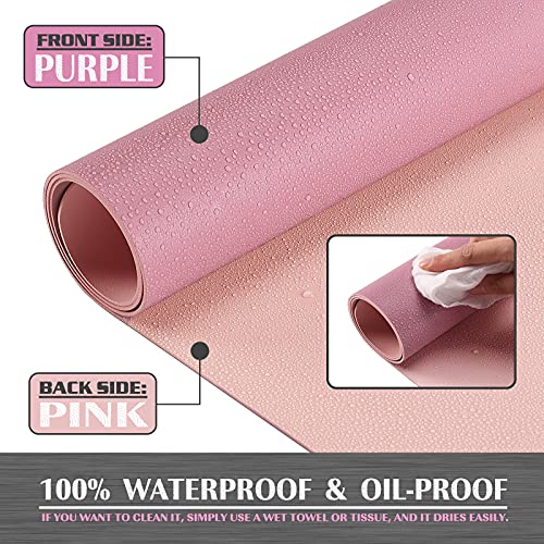 K KNODEL Large Office Leather Desk Mat, Mouse and Keyboard Pad, Computer and Laptop Mat, Desktop Protector and Cover, Writing Pad and Blotter (31.5"x15.7", Purple) - color: Purple, size: 31.5" x 15.7"