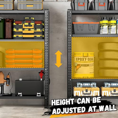 Heavy Duty Garage Shelving, 36" W x 16" D x 71" H, 3000 LBS Capacity, 4-Tier Adjustable Metal Storage Shelves, Reinforced Steel Storage Rack for Garage, Basement, Utility Room