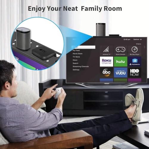 17.7in TV/PC Top Shelf Mount for Routers, Cable Boxes and Remote | Adjustable Monitor Top Shelf Wide Platform Screen Storage Bracket, TV Mounted Shelf for Games Consoles - 17.7 x 3.9 inches - color: 17.7 X 3.9 Inch