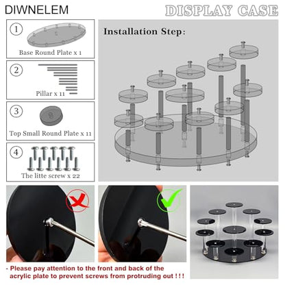 Round Jewelry Stand Acrylic Display Riser Stands Dessert Tower Display Tower for Watch,Jewelry,Rings,Earrings,Mini Figurines,Cupcakes(Black,11Tier) - size: Black-11 Tier