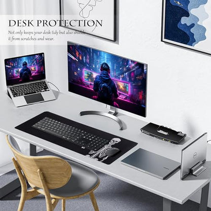 ALOANES Waterproof Gaming Mousepad Large Mouse Mat Non-Slip Rubber Base | Desk pad Keyboard Desk Mat for Computer, Office Home, Right Skeleton Mat XL(31.50"x11.81"x0.12") - color: 03- Right Skeleton, size: 31.5L x 11.8W inches