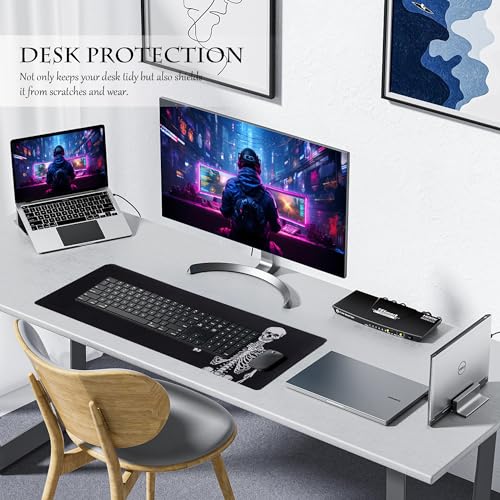 ALOANES Waterproof Gaming Mousepad Large Mouse Mat Non-Slip Rubber Base | Desk pad Keyboard Desk Mat for Computer, Office Home, Right Skeleton Mat Large(27.6" x11.8"x0.12") - color: 03- Right Skeleton, size: 27.6L x 11.8W inches