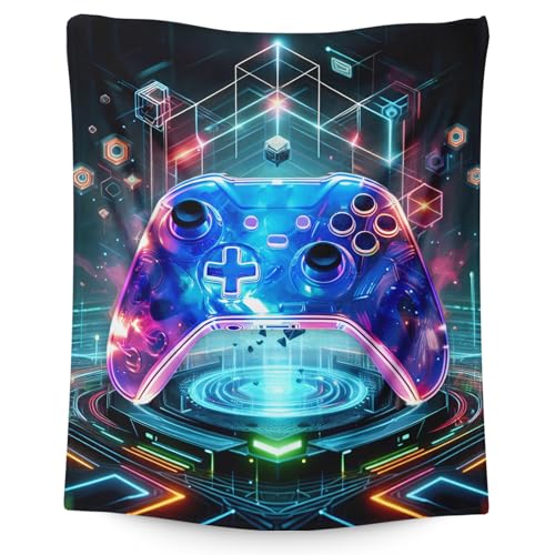 Kids Blankets - 40x30 Inches Small Gamer Blanket for Kids, Boys & Girls - Gaming Stuff Themed Gifts for Gaming Lovers - Blue Soft Warm Fuzzy Flannel Gift for Office, Sofa, Trip - color: Color 2, size: 40"x30"