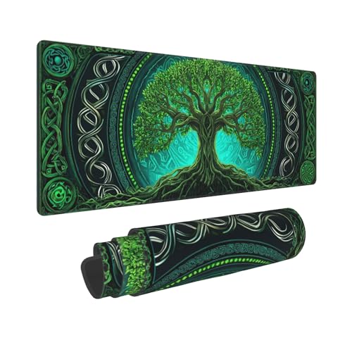 Tree Mouse Pad Extended Large Gaming Mouse Pad XL Stitched Edges for Gamer Home Office 31.5 X 11.8 Inch - color: Tree