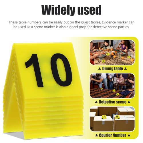Tofficu Reusable Acrylic Number Markers Double-Sided Table Number Signs 1-10 for Restaurant Banquets Game Supplies and Event Seating