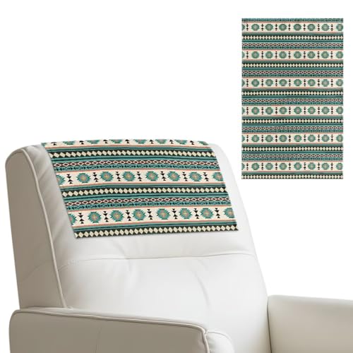 Aztec Green Recliner Headrest Protector, No-Damage Headrest Cover, Waterproof Leather Sofa Protector, Practical Universal Furniture Cover, Home Decor, 2 Packs - color: Aztec Green