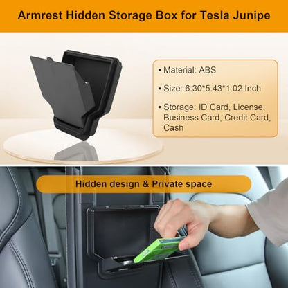 BANKKY 5PCS Center Console Organizer Tray for Tesla Model Y Juniper 2025 2026 Accessories Underseat Armrest Storage Cup Holder Hidden Compartment for Family Travel Kids Daily Commute Road Trips - size: 5PCS (25-26) Model Y (Juniper)