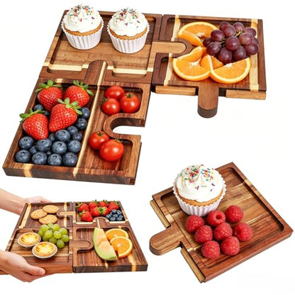 Large Charcuterie Board with Cheese Knife Set,30 x 12 Inch Acacia Wood Large Serving Tray (18 Inches)