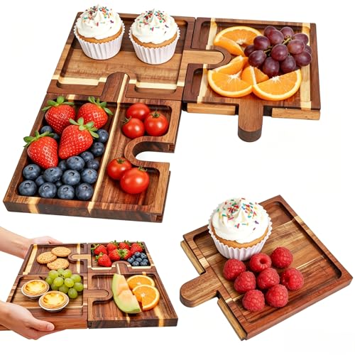 Large Charcuterie Board with Cheese Knife Set,30 x 12 Inch Acacia Wood Large Serving Tray (18 Inches) - size: 18 Inches