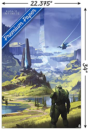 Trends International Halo Infinite - Master Chief Valley Wall Poster, 34L x 22.4W, Premium Poster & Mount Bundle