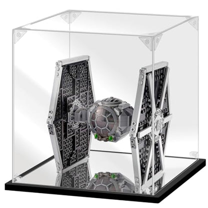 Acrylic Display Case for Collectibles Assemble Acrylic Display Box for Lego 75300 75304 75349 Helmet Model Clear Acrylic Case for Display Toys Action Figures(Black,7.9*7.9*9.8 inch) - size: 7.9*7.9*9.8 inch