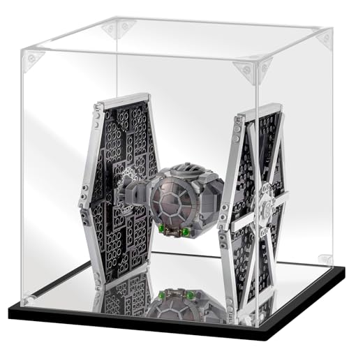 Acrylic Display Case for Collectibles Assemble Acrylic Display Box for Lego 75300 75304 75349 Helmet Model Clear Acrylic Case for Display Toys Action Figures(Black,7.9*7.9*9.8 inch) - size: 7.9*7.9*9.8 inch