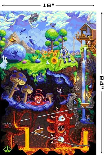 Journey Down - Terraria Acrylic UV Printed Acrylic Wall Art 16in x 24in - color: Journey Down, size: 24"L x 16"W