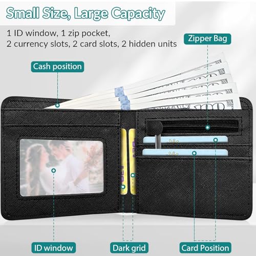 EXXBYELI Boys Wallet Gamepad Leather Wallets Credit Id Card Cash Holder Black Rfid Blocking Zipper Cute Cool Funny Aesthetic Wallets With Coin Pocket Id Window Teen Wallets for Boys Teenager Wallet - color: games-text-12