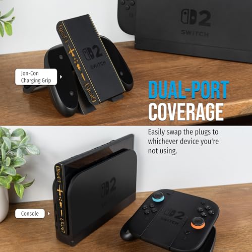 JoyCon Magnetic Dust Cover Compatible With Nintendo Switch 2 – Protective Port Covers, Dust Guard (Set of 2) (Sword) - color: Sword