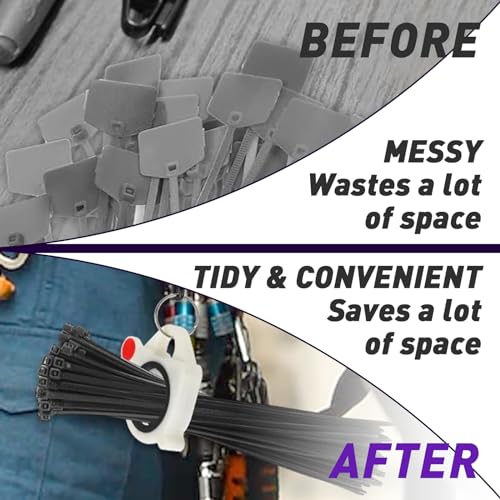 5 Pcs Zip Tie Organizer - Lightweight Cable Tie Holder for Easy Organization Without Waste - Reusable Zip Tie Tool - Zip Tie Holder