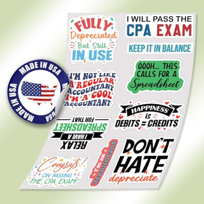 10pcs Accountant Sticker Sheet, Funny and Cute Vinyl Decals for Accountants, CPAS, Bookkeepers, Office Workers, Waterproof, UV-Resistant, for Laptop, Water Bottle, Journal, Notebook (Design 2) - color: Design 2