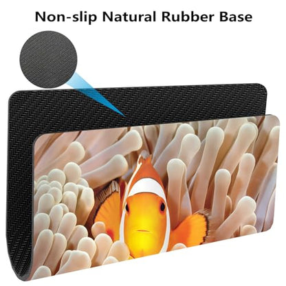 Cute Clown Fish Mouse Pad, Marine Wildlife Swimming in Tentacles Desk Mat | Pacific Ocean Bali Indonesia Underwater Landscape, Anti-Slip Rubber Base, Silky Smooth Surface, Cute Office/Gaming Mousepad - color: Color_CNl