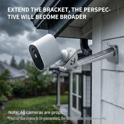 Stainless Steel Wall Mount Bracket for CCTV Security Camera | Adjustable Extension Arm Holder for Eufy Solocam s220 Indoor and Outdoor Installing Surveillance Accessories