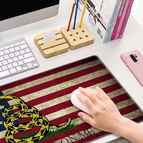 Extended Gaming Mouse Pad Big, Don't Tread On Me American Us Flag Retro Long Mouse Pad Large, 31.5x11.8in Non-Slip Rubber Base Mousepad, Stitched Edges Keyboard Mouse Mat Desk Pad - color: Don't Tread on Me American Us Flag Retro