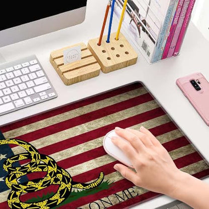 Extended Gaming Mouse Pad Big, Don't Tread On Me American Us Flag Retro Long Mouse Pad Large, 31.5x11.8in Non-Slip Rubber Base Mousepad, Stitched Edges Keyboard Mouse Mat Desk Pad - color: Don't Tread on Me American Us Flag Retro