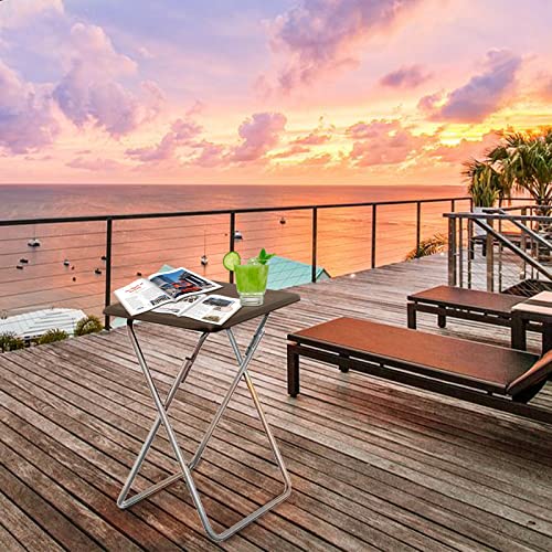 Garden 4 you Folding TV Tray Table on Bed & Sofa,TV Dinner Tray with Sturdy MDF,25In Portable Table with No Assembly Required （Walnut,2PC） - color: Walnut, size: 2pcs