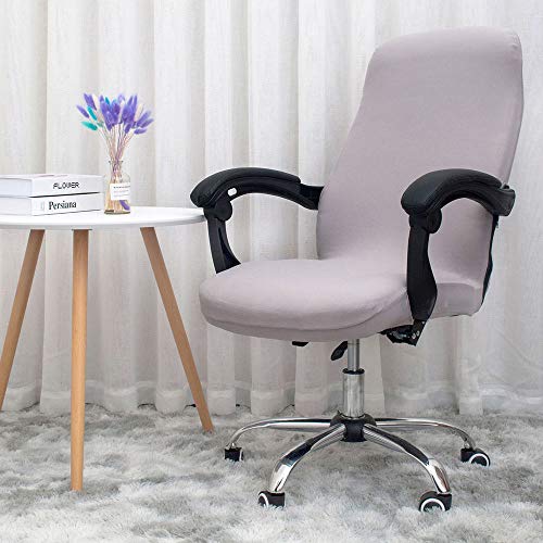 Melaluxe Office Chair Cover - Universal Stretch Desk Chair Cover, Computer Chair Slipcovers (Size: L) - Light Gray - color: Light Gray, size: Large Chair Cover