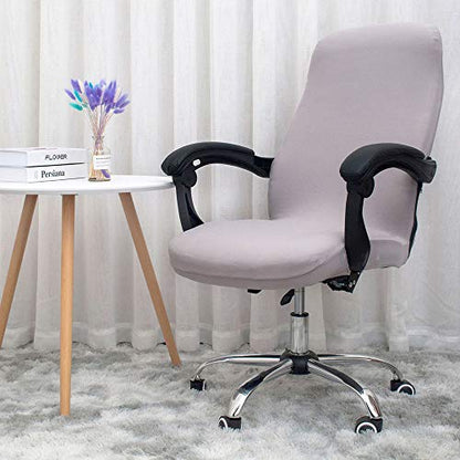 Melaluxe Office Chair Cover - Universal Stretch Desk Chair Cover, Computer Chair Slipcovers (Size: L) - Light Gray - color: Light Gray, size: Large Chair Cover