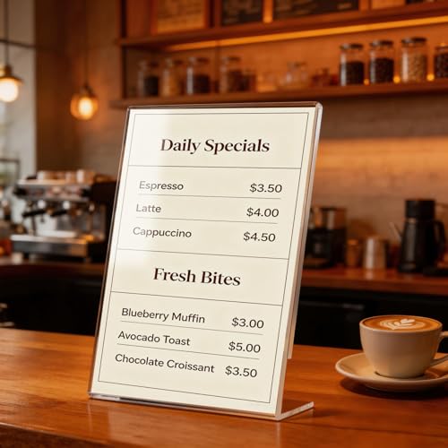 Acrylic Sign Stand Holder - 8.5x11 Inches Plastic Acrylic Literature Holders, 12 Pack Sign Holders Suit for Flyer, Magazine, Pamphlet, Booklet Display - style: 12pack