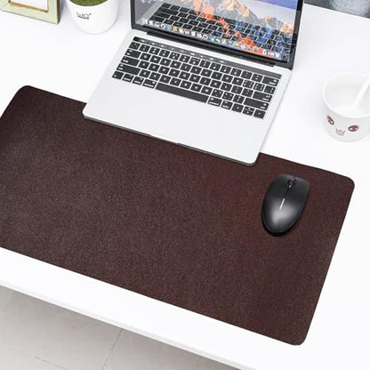 23.6" x 11.8" Non-Slip PU Leather Desk Pad Protector, Waterproof Mouse Pad Mat, Ultra Thin Laptop Writing Desk Blotter for Office and Home - color: Dark Brown
