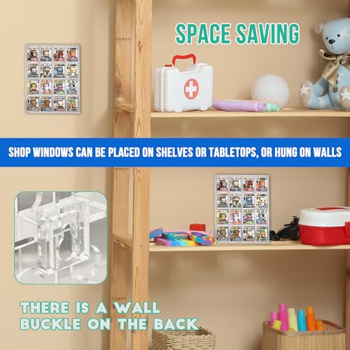 2 Pack Acrylic Display Case for Funko Bitty Pop, 4-Tiered Clear Wall Mounted or Desktop Dustproof Mini Collectible Toys Figures Display Shelf Case - color: 2pcs