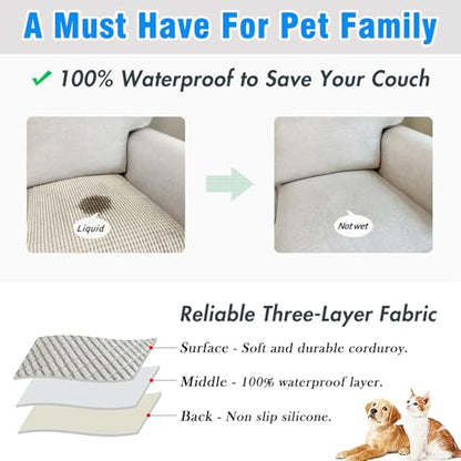 Couch Arm Covers, Sofa Arm Covers, Waterproof Armrest Cover for Sofa, Armchair, Loveseat, Headrest Cover, Non-Slip Recliner Arm Cover, Arm Chair Covers Set of 2 (Taupe, 19"×19") - color: Taupe, size: 19" x 19" - 2 pcs