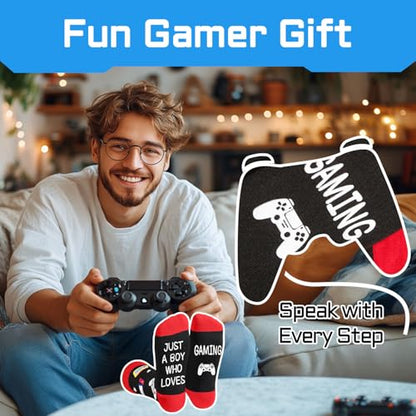 HAPPYPOP Music Gifts for Music Lovers - Guitar Saxophone Violin Socks for Musicians Players - color: Just Boy Gaming Black