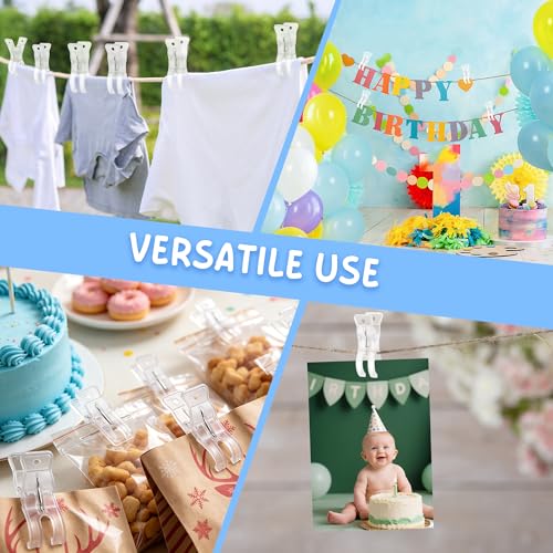 10 Pack Balloon Arch Clips – 3.5'' Clear Plastic Clips for Balloon Arch Backdrop, Heavy Duty Balloon Clamps for Arch, Spring Clamps for Birthday Party Decorations, Wedding, Crafts