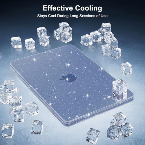 MOSISO Sparkly Glitter Case Compatible with MacBook Neo Case 13 inch 2026 Release Model A3404 with A18 Pro Chip, Crack-Resistant Protective Hard Shell Case&Keyboard Cover&ScreenFilm&Pouch, Indigo - color: Indigo
