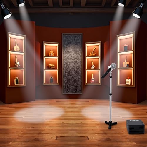 Black Mini Model Microphone,1:12 Dollhouse Miniature Scene Model Microphone with Stand Play Toy, Decortion, Dollhouse Furniture, Doll's Microphone Dollhouse Decoration Accessories(90 x 18 mm)