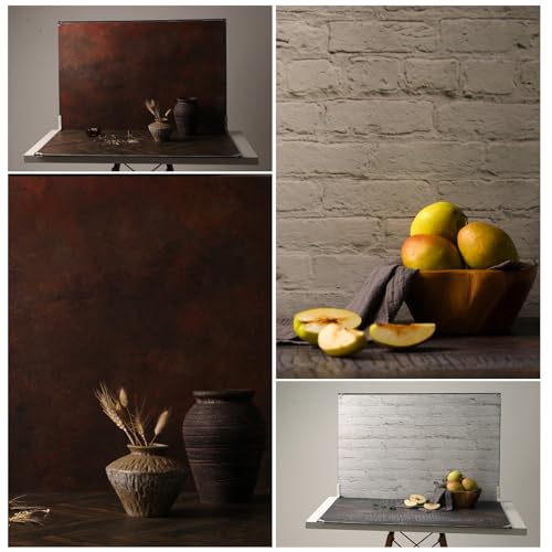 23x35 in Photo Backdrop Boards, 10Pcs 20 Patterns Double-Sided Product Photography Backdrops, Flat Lay Background for Food, Jewelry, Cosmetics & Content Creation, Tabletop Shooting Kit, MDAOCRY