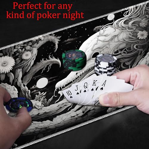 MTG Playmat, Smooth Surface Game Play Pad MTG TCG 24 x 14 inch with Storage Bag, Non-Slip Mouse Pad Card Fighting Game, Black Snake - color: Black Snake
