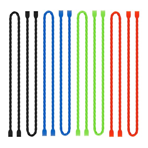 8PCS Silicone Twist Ties 18-Inch Reusable Cable Ties Steel-Core Straps Organizer All Purpose Bendable Cord Tie for Indoor Outdoor Bundling Holding Securing and Wrapping Cables (4 Colors) - size: 18-Inch (8PCS)