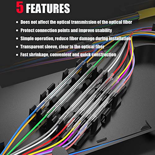 40mm Clear PE Heat Shrinkable Tube Fiber Optical Cable 2.6mm Dia Fusion Splice Protection Sleeve 100pcs