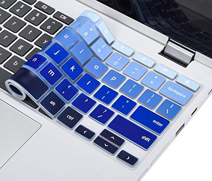 Keyboard Cover for Lenovo Chromebook Flex 5 5i 13" / IdeaPad 3 11.6 / Flex 3 11 / Spin X360 2-in-1 / C330 C340 100e 300e 500e 11.6, Gradual Blue - color: Gradual Blue