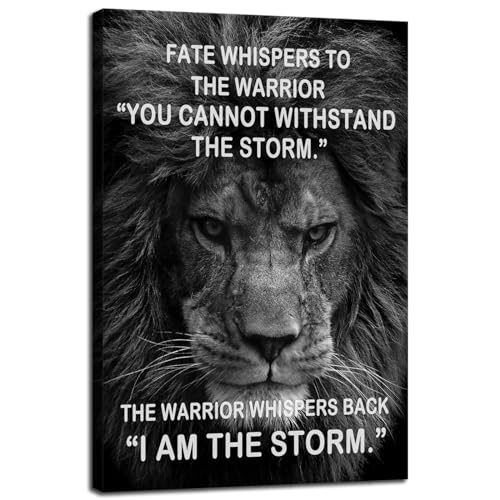 Inspirational Canvas Wall Art Inspiration Painting Pictures Motivational Quotes I Am The Storm Posters Prints Artwork Modern Living Room Home Office Decor Framed Ready to Hang[12" W X 18" H] - color: A-ONE-16, size: 12"L x 18"W