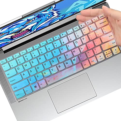 Keyboard Cover for 14" Lenovo Ideapad 5/Ideapad 5i/Ideapad 5 5i Pro, Slim 7 Pro X 14 14.5"/Slim 7 Pro 14",2023 2022 Yoga 7i 9i/Ideapad 3 14 inch Laptop, Ideapad 5i 14, Lenovo Flex 5 14 2-in-1-CR - color: Colorful