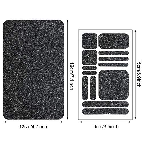 Zonon 4 Pieces Grip Phone Tape Sticker Anti Slip Rubber Textured Phone Tape Adhesive Traction Grip Decal Stickers for Tablet Computer Gaming Cases(Black)