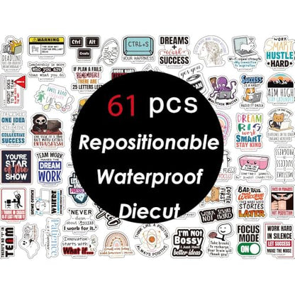 1step2dream Funny Office Stickers Motivational - Decals for Coworkers, Office Workers & Corporate Professionals - Waterproof Vinyl Laptop, Journal, Phone Decals